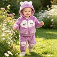 thumbnail image 7 of Futezty Baby Toddler Girls Fleece Lined Jacked Hoodie Pants Outfit Fall Winter Warm Clothes Two Piece Set 3M-3T, 7 of 7