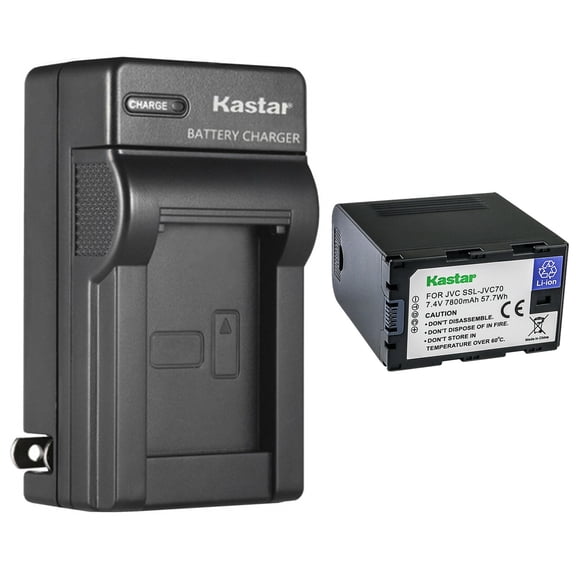 Kastar 1-Pack Battery and AC Wall Charger Replacement for JVC GY-HMQ10, GY-HMQ10E, GY-LS300, GY-LS300CHU, GY-HM200, GY-HM200U, GY-HM200HW, GY-HM200SP, GY-HM200SP SPORTS, GY-HM250 GY-HM250SP Cameras