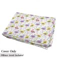 thumbnail image 5 of Flamingo Floor Pillow Lounger Cover, Colorful Retro Vintage Flamingo Patterns in Polka Dot Design Checked Background, Nap Mat Printed Fabric Case for 5 Pillows, 88" x 27", Multicolor, by Ambesonne, 5 of 5