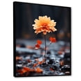 thumbnail image 2 of Designart "Autumn Tapestry Peach Flowers wall art II" Floral Floater Framed Wall Art Living Room, 2 of 7