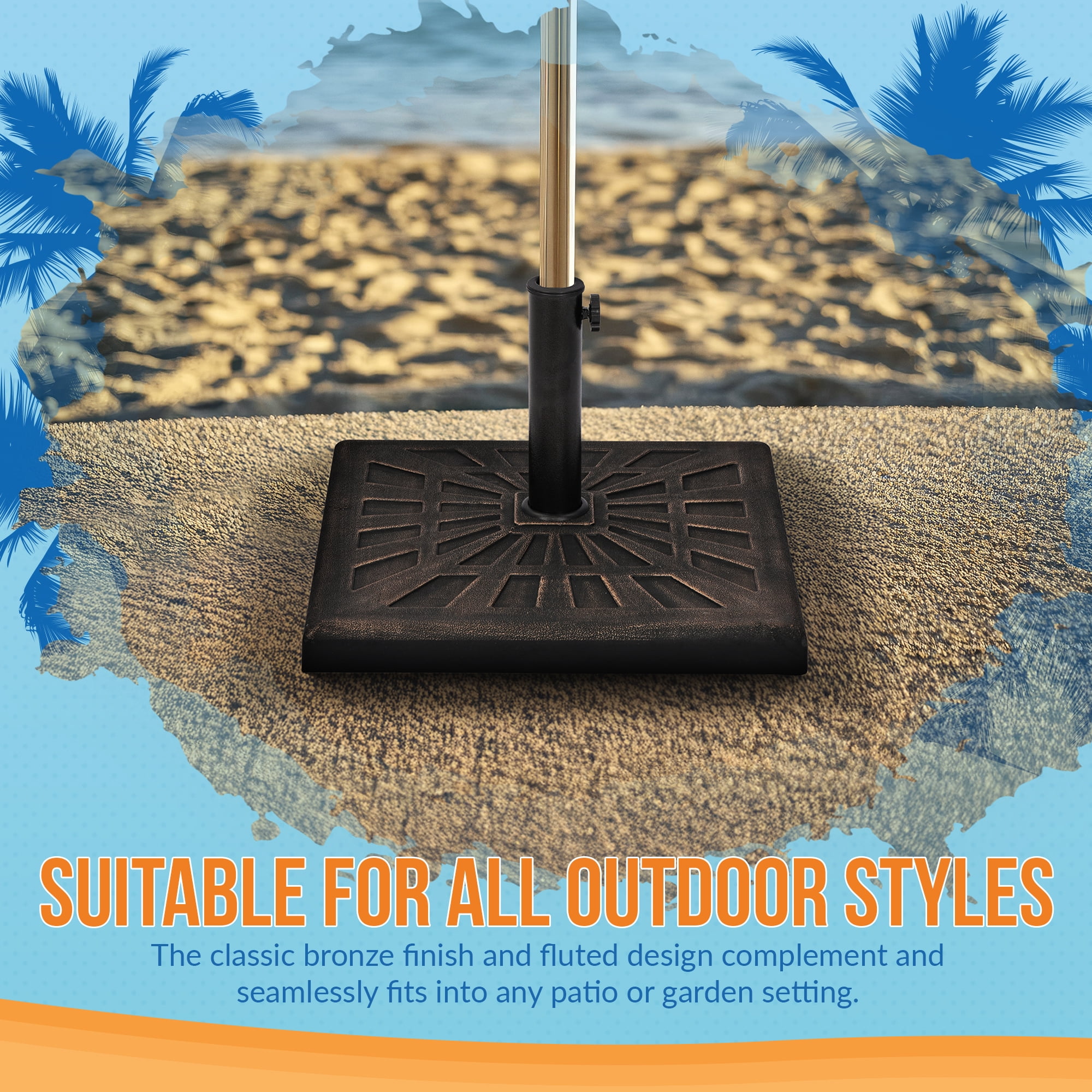 Island Umbrella 42-lb Bronze All-Weather Outdoor Square Resin Umbrella Base
