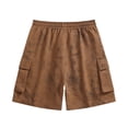 thumbnail image 6 of Zylanna Men's Cargo Shorts with Multi-Pocket, Breathable Relaxed Fit Elastic Waist Casual Outdoor Hiking Shorts for Men Brown, 6 of 6