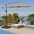 thumbnail image 3 of Polytrends Weller 10-foot Offset Cantilever Hanging Patio Umbrella Black Striped, 3 of 8