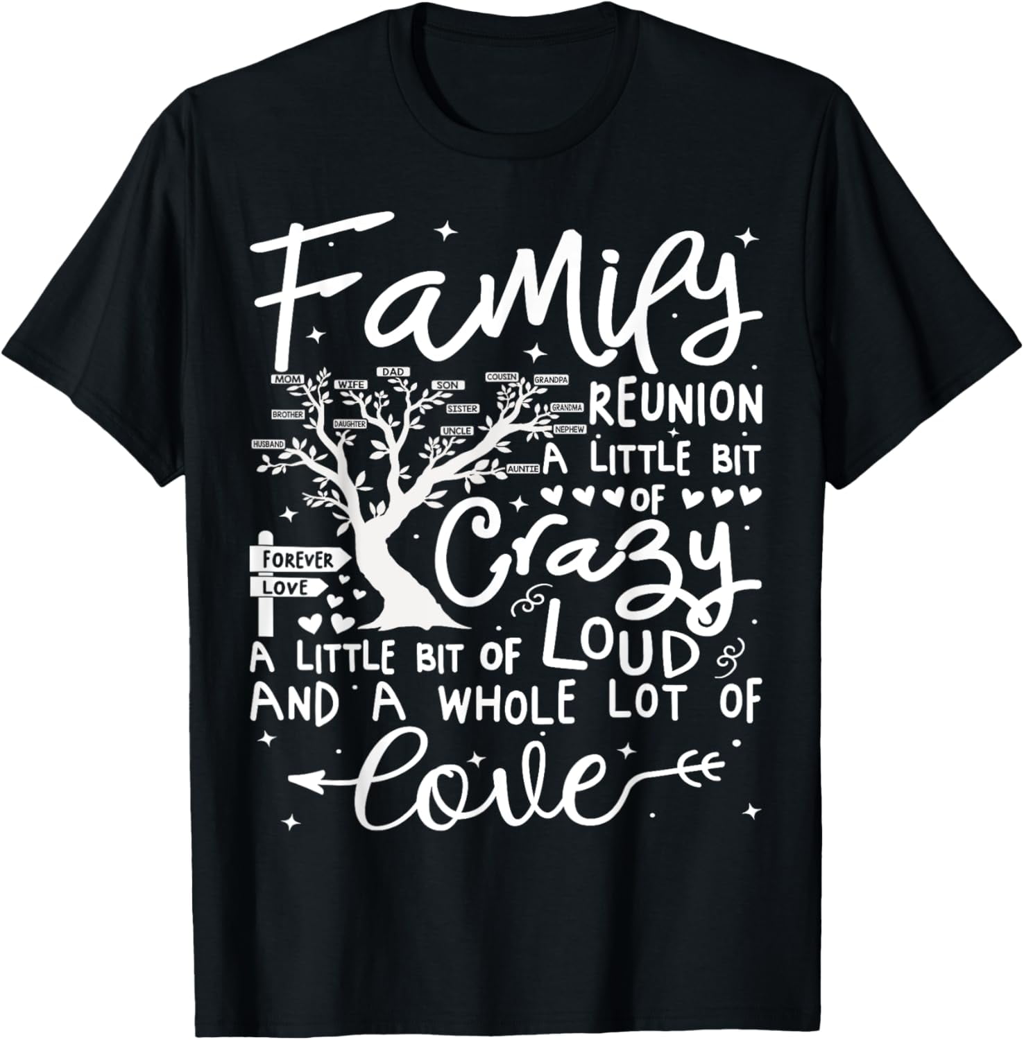 Sassalilly Funny Graphic Casual Family Reunion 2025 T-Shirt, Black