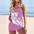 thumbnail image 2 of Birdeem Women Plus Size Print Bowknot Set Two-Piece Swimsuit Swimwear Shorts, 2 of 12