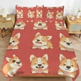 thumbnail image 6 of 3 Pcs Soft Bedding Set, Includes 1 Duvet Cover with Zipper And 2 Pillow,Shams Cartoon Cute Dog King(102"×90"), 6 of 8