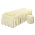thumbnail image 3 of fastboy Soft Beauty Massage Bed Sheet With Pillowcase and Stool Cover Beige, 3 of 9