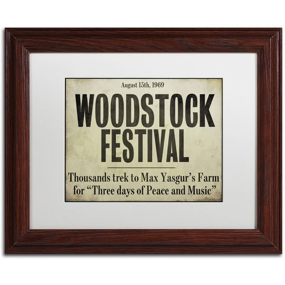 Trademark Fine Art "Woodstock" Canvas Art by Color Bakery White Matte, Wood Frame