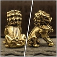 thumbnail image 5 of Amosfun Brass Lion Figurine Golden  Shui Decor for Home and Office 4Pcs, 5 of 12