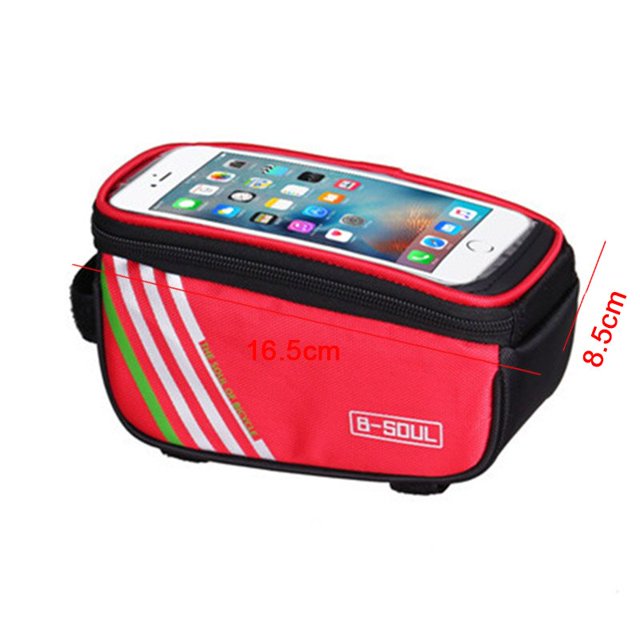 Bolsa de teléfono móvil para manillar de bicicleta, bolsa de tubo frontal, portátil, resistente al agua, práctica, con pantalla táctil Fivean unisex