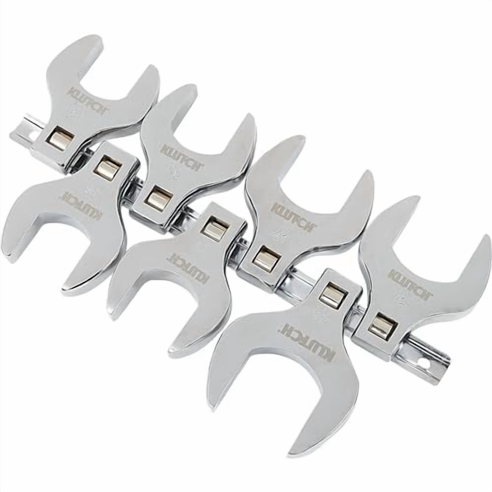 Klutch 7-Pc. 1/2in.-Drive Crowfoot Wrench Set, Metric, Chrome Finish, Model# PL81670