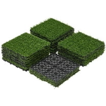 BOBOKY 12" x 12" Artificial Grass, Turf Tiles Interlocking Self-draining Grass, Fake Grass, Grass Pad for Dogs Potty, Patio, Balcony, Outdoor, Floor Decor, Pet, 27 Pack