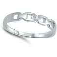 thumbnail image 4 of White Cubic Zirconia Curb Chain Link Design Ring .925 Sterling Silver Band Jewelry Female Size 8, 4 of 4