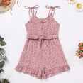 thumbnail image 6 of FYMNSI Mommy and Me Rompers Matching Outfit Sleeveless Belted Casual Jumpsuit Spaghetti Strap Short Overall Set Pink (Baby 3-6M), 6 of 10