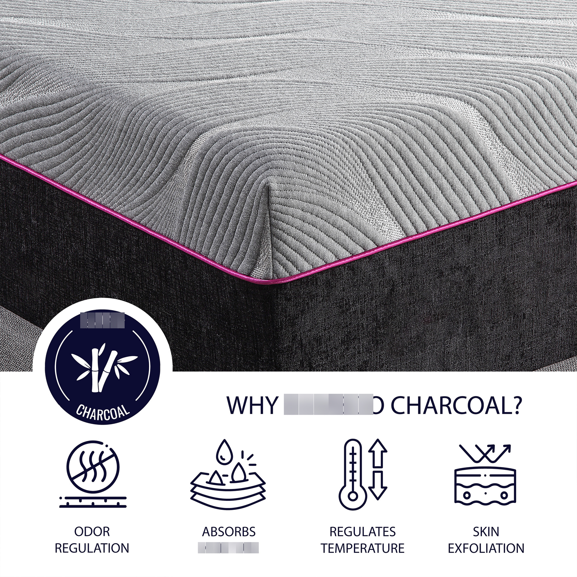 Twin Xl ' 11" Mattress - High Foam Base For Durability Charcoal Cover Heat Dissipation And Control