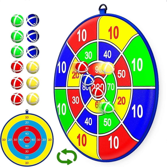 kids dart board set,Toy Sports Double Sided with Sticky Balls,Indoor Outdoor Party Games Toys Gifts for 4 5 6 7 8 9 10 11 12 Year Old Boy Girl and Adu