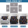 thumbnail image 5 of SCRAWLGOD Recliner Slipcover Stretch Reclining Chair Covers Recliner Chair Covers with Storage Pocket Furniture Protector 4 Pieces Sofa Cover Prevent Stain, Bat Spider Web Mushroom Moon Star Black, 5 of 7