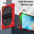 thumbnail image 4 of Shockproof Case for Apple iPad Pro 11 Inch 2022/2021/2020/2018 4th 3rd 2nd 1st Gen/ iPad Air 5th 4th Gen 10.9 Inch, Rotating Kickstand Pencil Holder Shoulder Strap Hand Strap Bumper Cover, Red+Black, 4 of 8