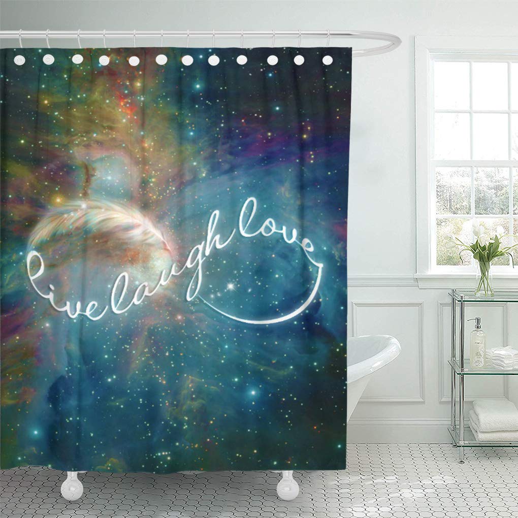 Yusdecor Glowing Awesome Mystic Live Laugh Love Infinity Feather Fantasy Bathroom Decor Bath Shower Curtain 60x72 Inch Walmart Canada