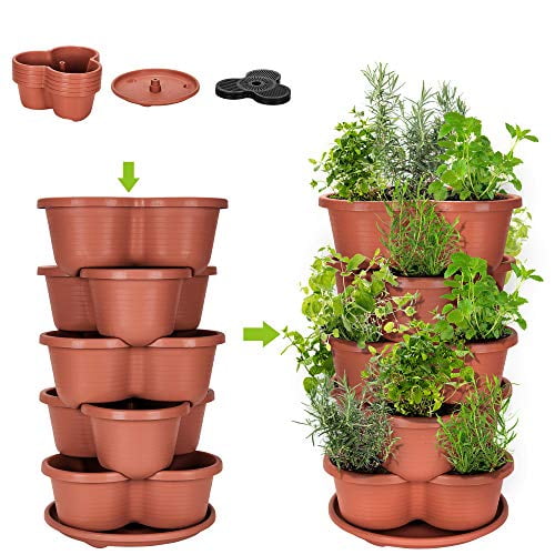 Vegetable Planter 5 Tier Stackable Strawberry Herb Flower Vertical Garden 1 PC for sale online 