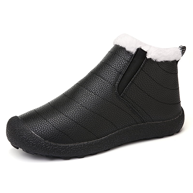 Men's Causal Fashion Winter Warm Snow Fur-Lined Ankle Boots Anti-skid ...