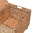 thumbnail image 6 of happimess BSK2005A Ashton 18.11" Classic Farmhouse Handwoven Hyacinth Rolling Filing Basket with Lid and 360 Degree Lockable Wheels, Natural, 6 of 8
