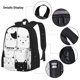 thumbnail image 3 of Easygdp Doodle Cute Cat Mochila para Niños y Niñas con Set de Caja de Almuerzo y Estuche para Lápices 3 en 1, Mochila Escolar Estampada para Adolescentes, 3 of 7
