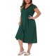thumbnail image 4 of Agnes Orinda Camisón de Talla Grande para Mujeres del Día de San Patricio con Encaje, Cuello en V, Mangas Cortas, 2X Verde Oscuro, 4 of 6