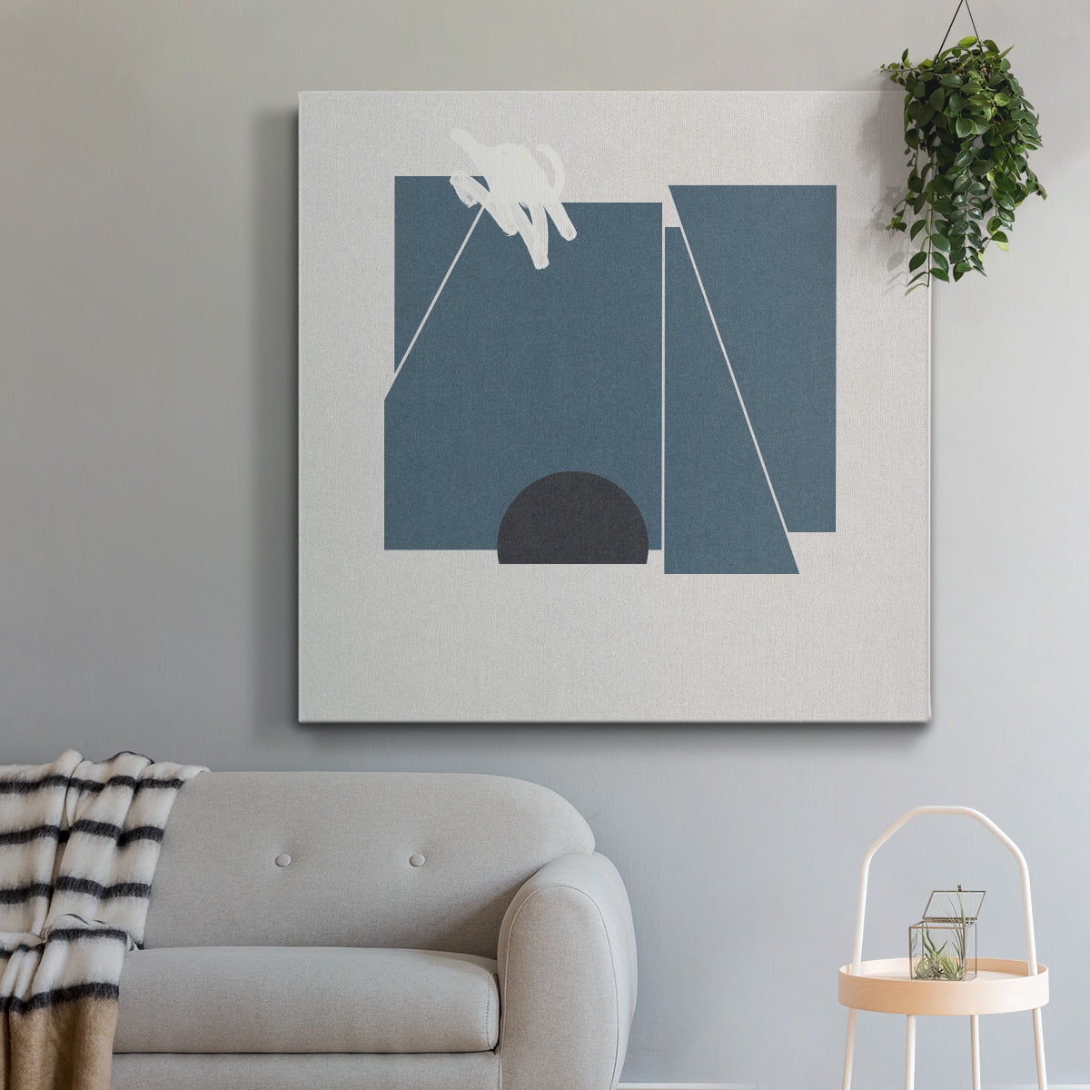 Wexford Home Blue Felt II-Premium Gallery Wrapped Canvas, 40" x 40" - Ready to Hang