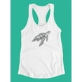 thumbnail image 3 of Turtle Vintage Outline Art Racerback Tank Women -Image by Shutterstock, Female Small, 3 of 4