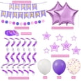 thumbnail image 2 of TickJOY Purple Happy Birthday Banner for Girls - Happy Birthday Decorations Set with Star Foil Balloons, Latex Balloons & Pennant Banner, Party Decorations for Girls Birthday, Teen Purple Parties, 2 of 6