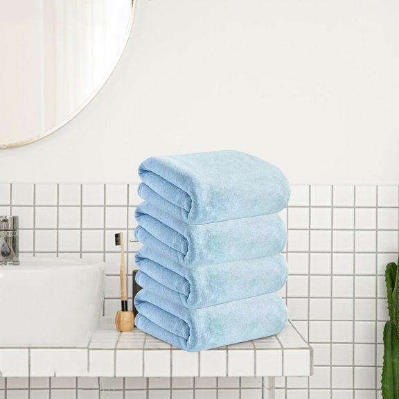 Fwttom 1pc Velvet Bath Towel Towel For Adult Daily Use At Home Absorbent Dry Hair Towel That Does Not Hair Beach Towel Strip Patterned Bath Towel, Camping Essentials and Beach Essentials