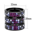 thumbnail image 2 of Luxe Jewelry Designs Women's Ion Plated Light Black Stainless Steel Ring with Multi Color Crystals -, 2 of 4
