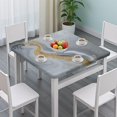 thumbnail image 3 of Gray Gold Marble Pattern Square Fitted Tablecloth with Elastic Edge,Square Table Cover,Washable Elastic Table Cover for Home Kitchen Party Decor 34"x34", 3 of 6