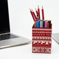 thumbnail image 5 of ERJLKXP Small Pen & Pencil Holder for Desk Organization,Christmas Retro Red Snowflake Desktop Stationery Storage for Office Supplies and Makeup Brush Organizer, 5 of 6