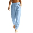 thumbnail image 2 of VV AVEORS Women'S Athletic Joggers Sweatpants With Double Layer Pockets Elastic Waist Lounge Pants For Travel Light Blue S, 2 of 7
