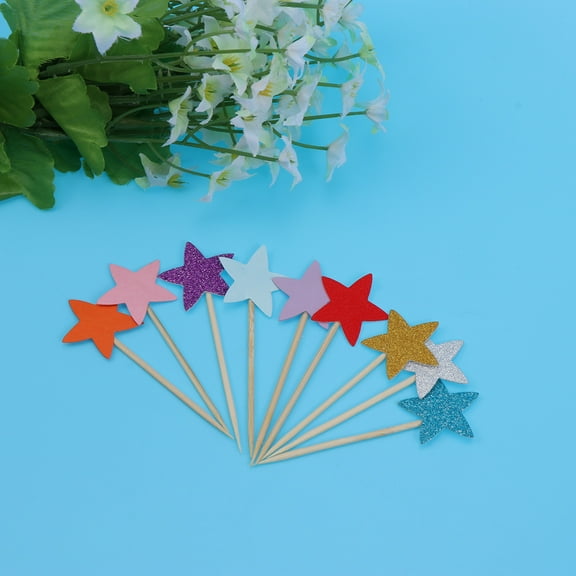 WHAMVOX Stunning StarShaped Cake Picks for Beautiful Party Decorations and Cake Scenes Assorted Color