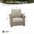 thumbnail image 7 of Sophia & William 2 Pieces Wicker Patio Furniture Set Outdoor Conversation Set with Cushions, Beige, 7 of 7