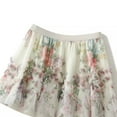 thumbnail image 5 of ZQUUVOU Floral Mesh Skirt for Women Summer Asymmetrical Hem Bohemian Flowy Midi Skirt Festival Garden Party Skirt White, 5 of 8