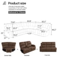 thumbnail image 2 of Aukfa 3-Piece Recliner Sofa Set, 6 Seat Sectional Couch with Cup Holders&Storage Console, Brown, 2 of 11