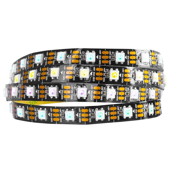 BTF-LIGHTING WS2812B Tira de luces LED 1m 5m 30LEDs/m 60LEDs/m IP30 IP65 IP67 5050SMD Direccionable individualmente PCB blanco negro flexible Tira de píxeles LED a todo color Dream Color DC5V