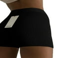 thumbnail image 2 of Women Safety Short Pants Solid Color Ribbed Knit High Waist Shorts, 2 of 5