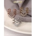 thumbnail image 5 of Baicccf Anillos de oro para mujer chapado en oro de 14 quilates, anillos ajustables delicados, serpiente de mal de ojo, Chevron, abrazo, nudillos, banda simple, diamante falso, dedo R, 5 of 5