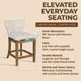 thumbnail image 6 of ROME + OAK Carylnd 26" Swivel Counter Stool in Weathered Oak with Sand Fabric Seat, 6 of 13