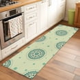 thumbnail image 2 of Green Floral 2'x6' Runner Rugs for Hallway Kitchen Bedside Non Slip Washable, round Floral Ethnic Abstract Patterned Entryway Rug Runners with Rubber Backing, Long Carpet Runner for Laundry Room, 2 of 8