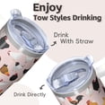 thumbnail image 4 of 20oz Chicken Print Tumbler with Handle Perfect Birthday Christmas Gift for Chicken Fans Women Men Insulated Travel Mug Fits Standard Cup Holders Comfortable Handle Wide Mouth for Ice Daily Use, 4 of 6