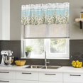 thumbnail image 5 of 2 Pack Valances for Windows, Spring Daisy Window Valances for Living Room/Bedroom/Bathroom, Watercolor Botanical Flowers Blue Striped Light Filtering Kitchen Curtain Valance 42"W x18" L, 5 of 9