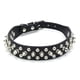 thumbnail image 1 of Collar Punk para perro con remaches de tachuelas de piel sintética para perros de razas grandes, color negro, para pitbull y mastín (XS), 1 of 4