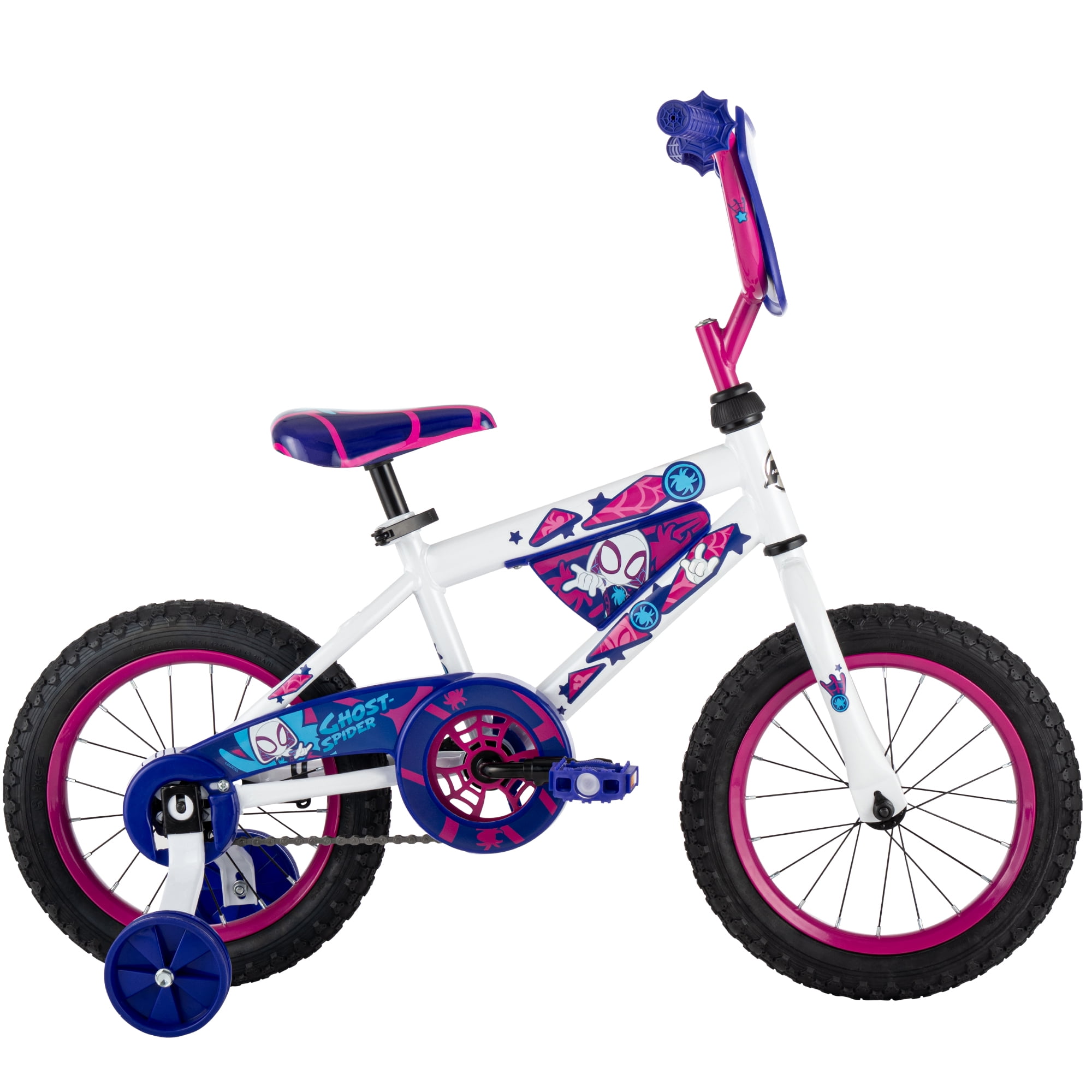Huffy 14-inch Spidey and His Amazing Friends Girls’ Bike featuring Ghost, White/Pink