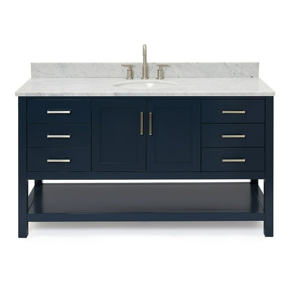 Ariel S061scw2ovo Magnolia 60" Free Standing Single Basin Vanity Set - Midnight Blue /